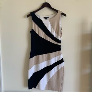 WHBM Colorblock Sheath Ponte Dress